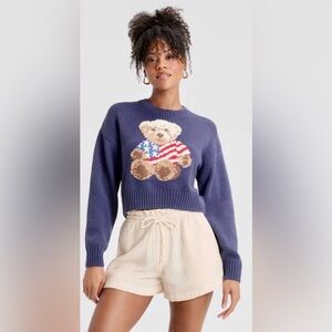 Grayson Threads Blue Sweater with Bear Design